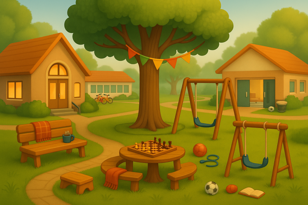 Illustratie over voorzieningen en gemeenschapszin