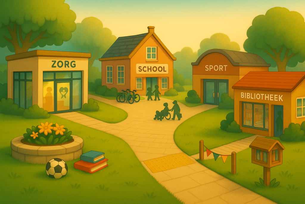 Illustratie over voorzieningen en gemeenschapszin