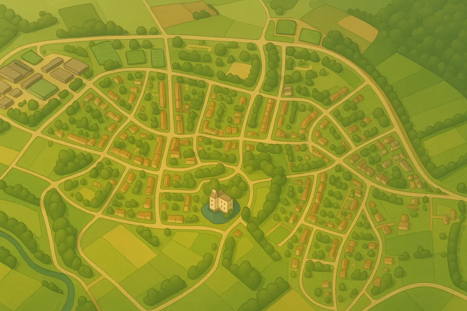 Luchtfoto Scherpenzeel in Lely stijl